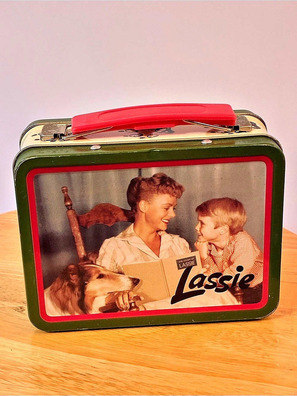 The Tin Box Company Lassie Vintage Metal Mini Lunchbox in Green & Cream